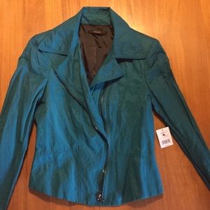 New with tag Tahari Teal Moto Jacket